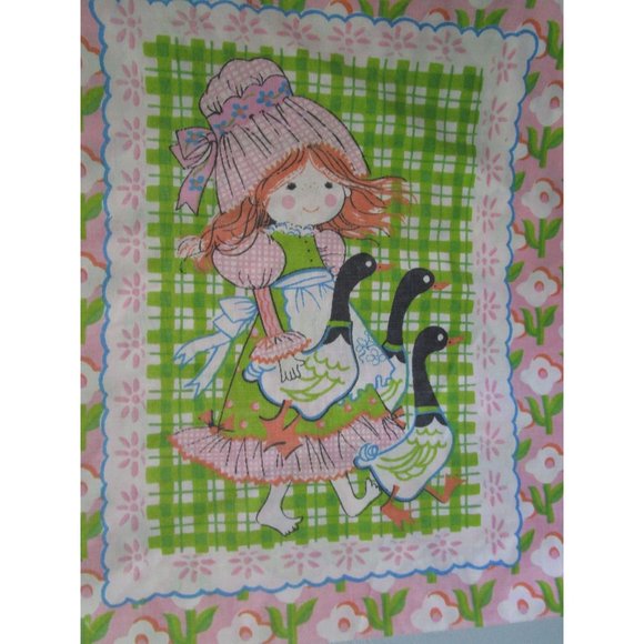 Katies Patchwork Girls Pillowcase Vintage 1970s Sears Girls Bedding Faded GUC - Picture 10 of 12